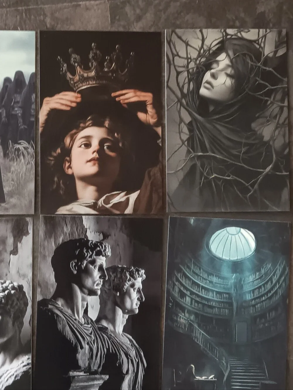 Dark Gothic Postcard Set Of 12, Academia Art Print Correspondence Notes 4x6